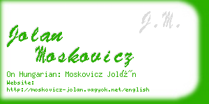 jolan moskovicz business card